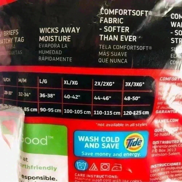 Hanes New Men’s 3 Pack White Tagless Briefs size 2XL Soft Breathable Full Rise - Picture 7 of 12